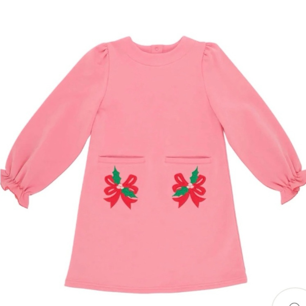 The Beaufort Bonnet Company Pink Dress with Red Bows